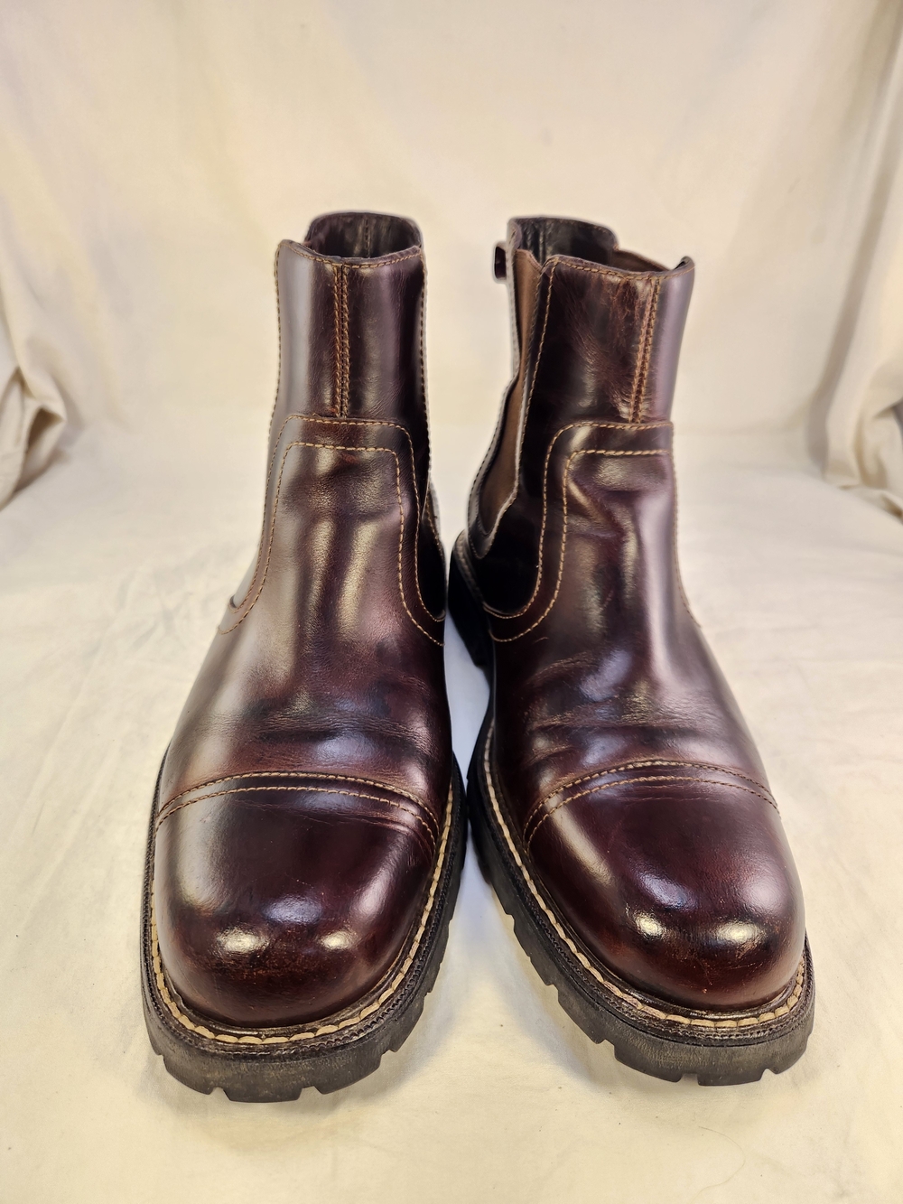 COLE HAAN CHELSEA BLACK CHERRY BURGUNDY WATERPROOF  AIR TECH CAPTOE BOOTS SZ 10M